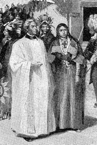 Mary Musgrove pictured with her third husband, the Reverend Thomas Bosomworth